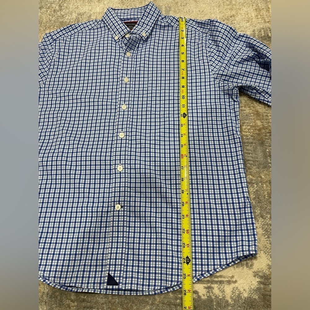 UNTUCKit Blue Plaid Nylon Performance Button Down Shirt, Size Small Lightweight - Picture 7 of 9